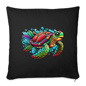 Turtle - Sofa pillowcase 17,3'' x 17,3'' (45 x 45 cm) - black - Front