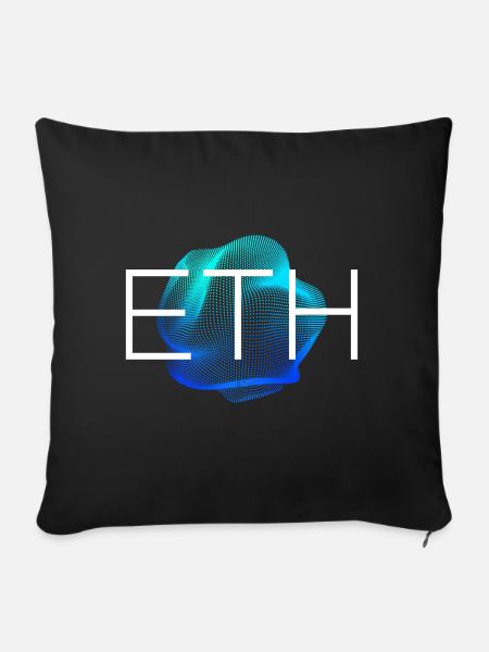 ETH Blockchain Kryptowährung - Sofakissenbezug 45 x 45 cm - Schwarz