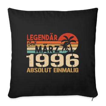 Legendary since March 1996 - absolutely unique - Sofa pillowcase 17,3'' x 17,3'' (45 x 45 cm) - black - Front