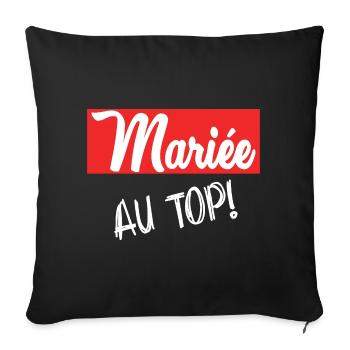 JUST MARRIED. EVJF. SAINT VALENTIN. COUPLE - Housse de coussin décorative 45 x 45 cm - noir - Devant