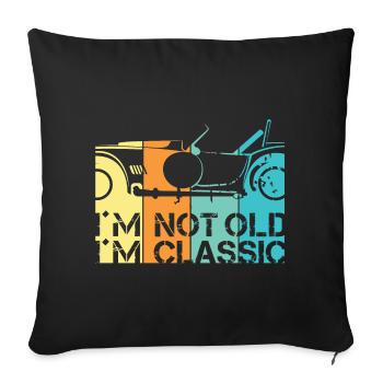 funny sayings old classic car classic car logo - Sofa pillowcase 17,3'' x 17,3'' (45 x 45 cm) - black - Front