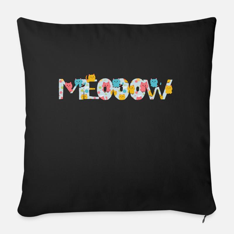 meow - Sofakissenbezug 45 x 45 cm - Schwarz