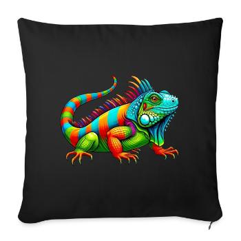 Iguana - Sofa pillowcase 17,3'' x 17,3'' (45 x 45 cm) - black - Front