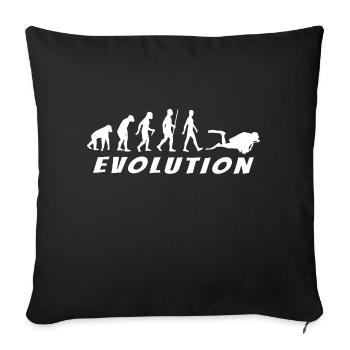 Evolution Plongeur blanc - Housse de coussin décorative 45 x 45 cm - noir - Devant