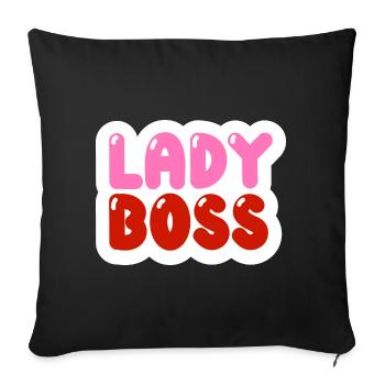 Design Women's Lady Motivating T-Shirt - Sofa pillowcase 17,3'' x 17,3'' (45 x 45 cm) - black - Front