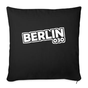 Berlin - 030 - Capitale - Allemagne - Indicatif régional - Housse de coussin décorative 45 x 45 cm - noir - Devant