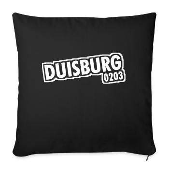 Duisbourg - 0203 - Indicatif téléphonique - NRW - Ruhrpott - Housse de coussin décorative 45 x 45 cm - noir - Devant
