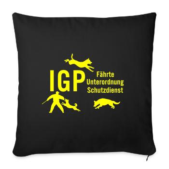 IGP Hundesport - Gelb - Sofakissenbezug 45 x 45 cm - Schwarz - Vorne
