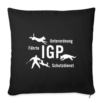 IGP Hundesport - weiss - Sofakissenbezug 45 x 45 cm - Schwarz - Vorne
