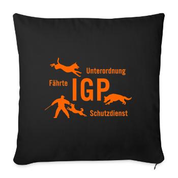 IGP Hundesport - orange - Sofakissenbezug 45 x 45 cm - Schwarz - Vorne