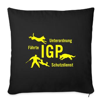 IGP Hundesport - gelb - Sofakissenbezug 45 x 45 cm - Schwarz - Vorne