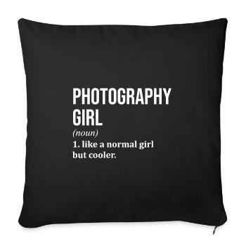 Photography - Sofa pillowcase 17,3'' x 17,3'' (45 x 45 cm) - black - Front