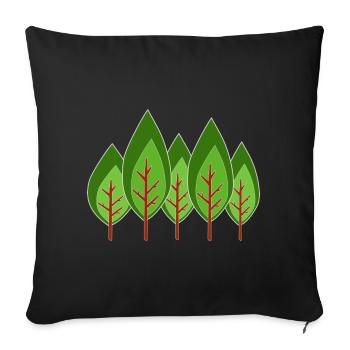 Trees Minimalist, - Sofa pillowcase 17,3'' x 17,3'' (45 x 45 cm) - black - Front