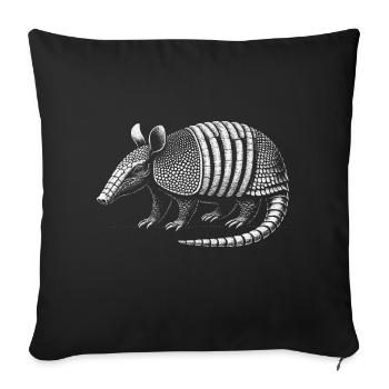 Armadillo Gürteltier - Sofakissenbezug 45 x 45 cm - Schwarz - Vorne