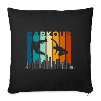 Freerunning Roller Obstacle Jump - Sofa pillowcase 17,3'' x 17,3'' (45 x 45 cm) - black - Front