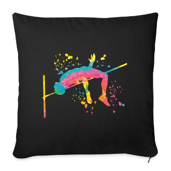 High Jumper Watercolor High Jump - Sofa pillowcase 17,3'' x 17,3'' (45 x 45 cm) - black - Front