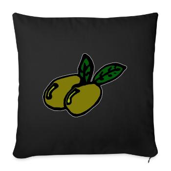 Two olives - Sofa pillowcase 17,3'' x 17,3'' (45 x 45 cm) - black - Front