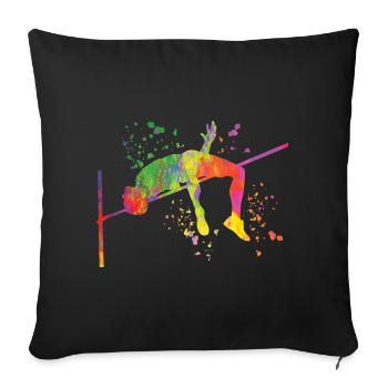 High Jumper Watercolor High Jump - Sofa pillowcase 17,3'' x 17,3'' (45 x 45 cm) - black - Front