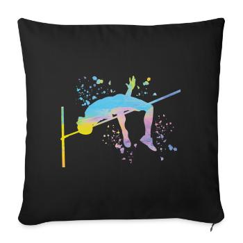 High Jumper Watercolor High Jump - Sofa pillowcase 17,3'' x 17,3'' (45 x 45 cm) - black - Front