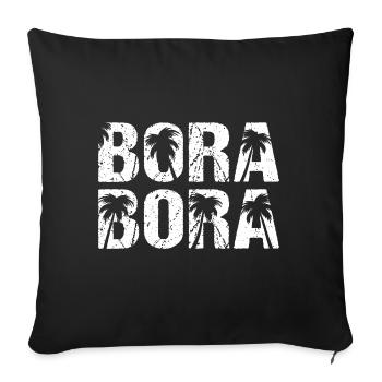 Bora Bora Palmiers Pacifique Palm Island - Housse de coussin décorative 45 x 45 cm - noir - Devant