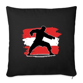 Drapeau de l’Autriche Judo - Housse de coussin décorative 45 x 45 cm - noir - Devant