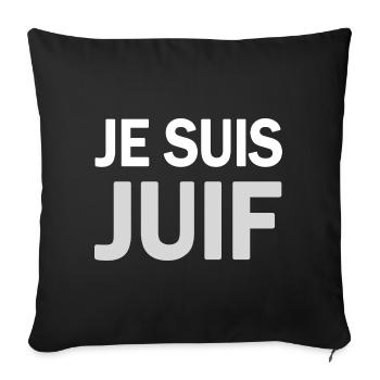 T SHIRT ORIGINAL JE SUIS JUIF - Housse de coussin décorative 45 x 45 cm - noir - Devant