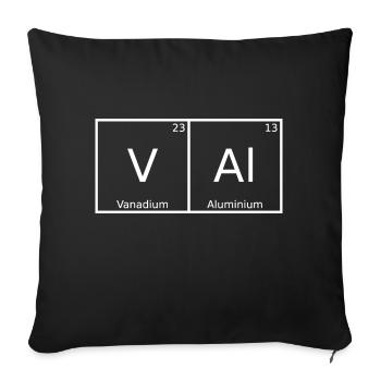 Val Name Vorname Chemie Periodensystem Elemente - Sofakissenbezug 45 x 45 cm - Schwarz - Vorne