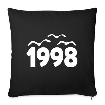 1998 Année Anniversaire Millésime 1998 - Housse de coussin décorative 45 x 45 cm - noir - Devant