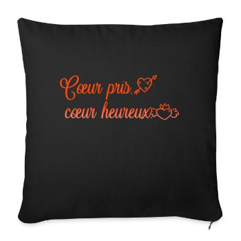 VALENTINES DAY HEART LOVE LOVE ROSE - Sofa pillowcase 17,3'' x 17,3'' (45 x 45 cm) - black - Front