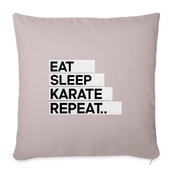 Eat. Sleep. Karate. Repeat... - Sofa pillowcase 17,3'' x 17,3'' (45 x 45 cm) - light taupe - Front