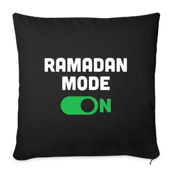 Ramadan Mode On - Sofa pillowcase 17,3'' x 17,3'' (45 x 45 cm) - black - Front