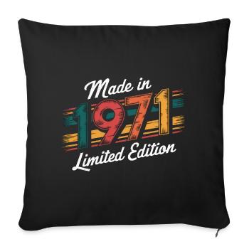 Made In 1971 Limited Edition - 54. Geburtstag - Sofakissenbezug 45 x 45 cm - Schwarz - Vorne