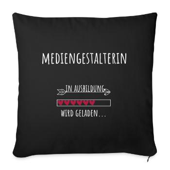 Mediengestalterin Ausbildung Beruf Geschenk - Sofakissenbezug 45 x 45 cm - Schwarz - Vorne