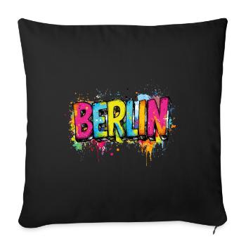 Berlin Graffiti Font Street Art Urban Style - Sofa pillowcase 17,3'' x 17,3'' (45 x 45 cm) - black - Front
