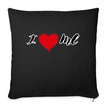 Je m’aime - Housse de coussin décorative 45 x 45 cm - noir - Devant