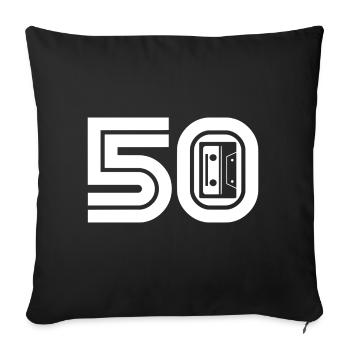 50 Musique rétro des années 50 - Housse de coussin décorative 45 x 45 cm - noir - Devant
