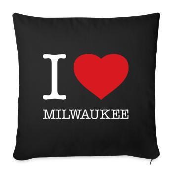 J’ADORE MILWAUKEE - Housse de coussin décorative 45 x 45 cm - noir - Devant