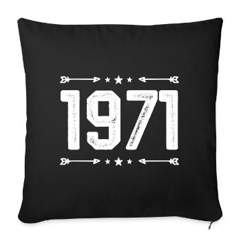 Vintage 1971 Vintage 54th Birthday 1971 - Sofa pillowcase 17,3'' x 17,3'' (45 x 45 cm) - black - Front