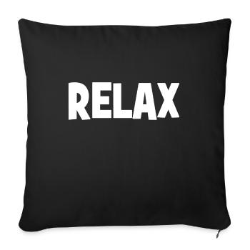 RELAX - Relax - Relax - chill - chill - Housse de coussin décorative 45 x 45 cm - noir - Devant