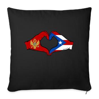 Montenegro Costa Rica Flag Hands Heart Shape - Sofa pillowcase 17,3'' x 17,3'' (45 x 45 cm) - black - Front