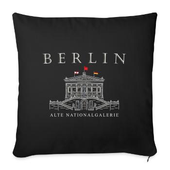 Berlin, Museum Alte Nationalgalerie, Dessin - Housse de coussin décorative 45 x 45 cm - noir - Devant