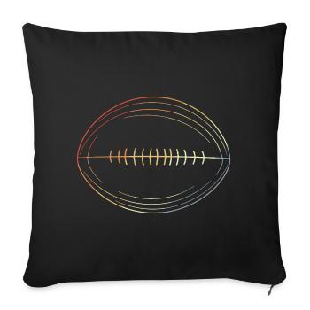 Vintage American Football Ball - Sofa pillowcase 17,3'' x 17,3'' (45 x 45 cm) - black - Front
