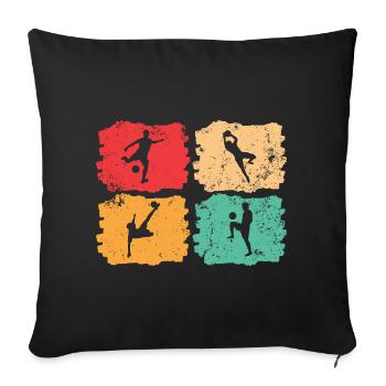 Football vintage – Solar Pulse - Housse de coussin décorative 45 x 45 cm - noir - Devant