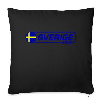 Suède 2025 Sverige - Housse de coussin décorative 45 x 45 cm - noir - Devant