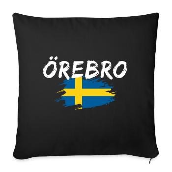 Örebro Flag Sweden - Sofa pillowcase 17,3'' x 17,3'' (45 x 45 cm) - black - Front