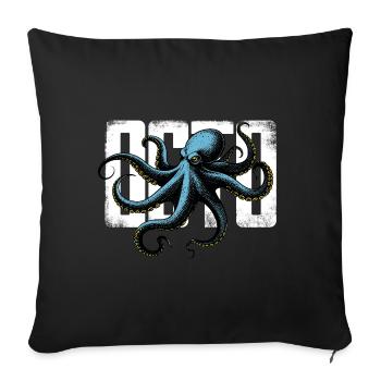 Pieuvre Stylisée - Housse de coussin décorative 45 x 45 cm - noir - Devant
