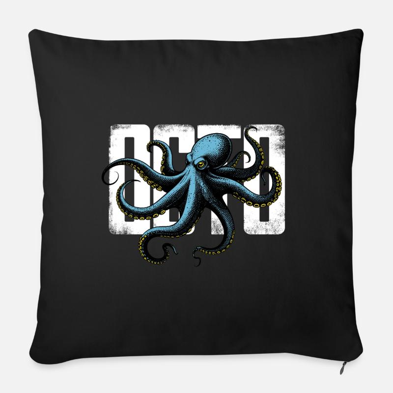 Stylized Octopus - Sofa pillowcase 17,3'' x 17,3'' (45 x 45 cm) - black