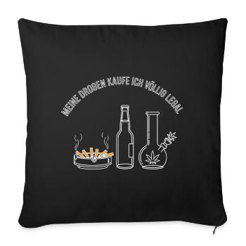 Mes drogues – tout à fait légales ! - Housse de coussin décorative 45 x 45 cm - noir - Devant