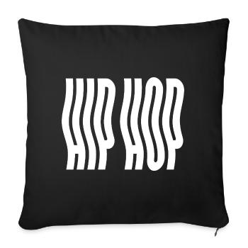 Hip Hop liquid wavy logo - Sofa pillowcase 17,3'' x 17,3'' (45 x 45 cm) - black - Front