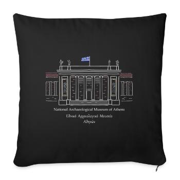 Athens National Archaeological Museum Drawing - Sofa pillowcase 17,3'' x 17,3'' (45 x 45 cm) - black - Front